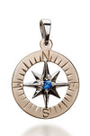Compass Rose 14k two-toned gold pendant