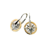 Compass Rose Classic Medium 14K Two-Tone Gold Lever Back Earrings
