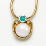 Caribbean Dreams 18K Gold Chrysocolla Pearl Pendant