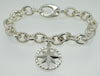 Compass Rose Sterling Silver Bracelet with Grande Rope Rim Compass Charm