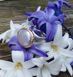 18K and Sterling Silver Lustrous Coin Pearl Ring