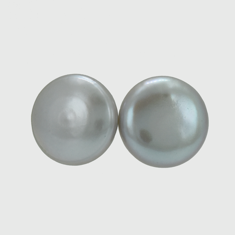 Caribbean Dreams Grey Coin Pearl Stud Earrings