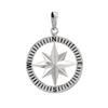 Compass Rose Classic Grande Sterling Silver Pendant with Black Enamel
