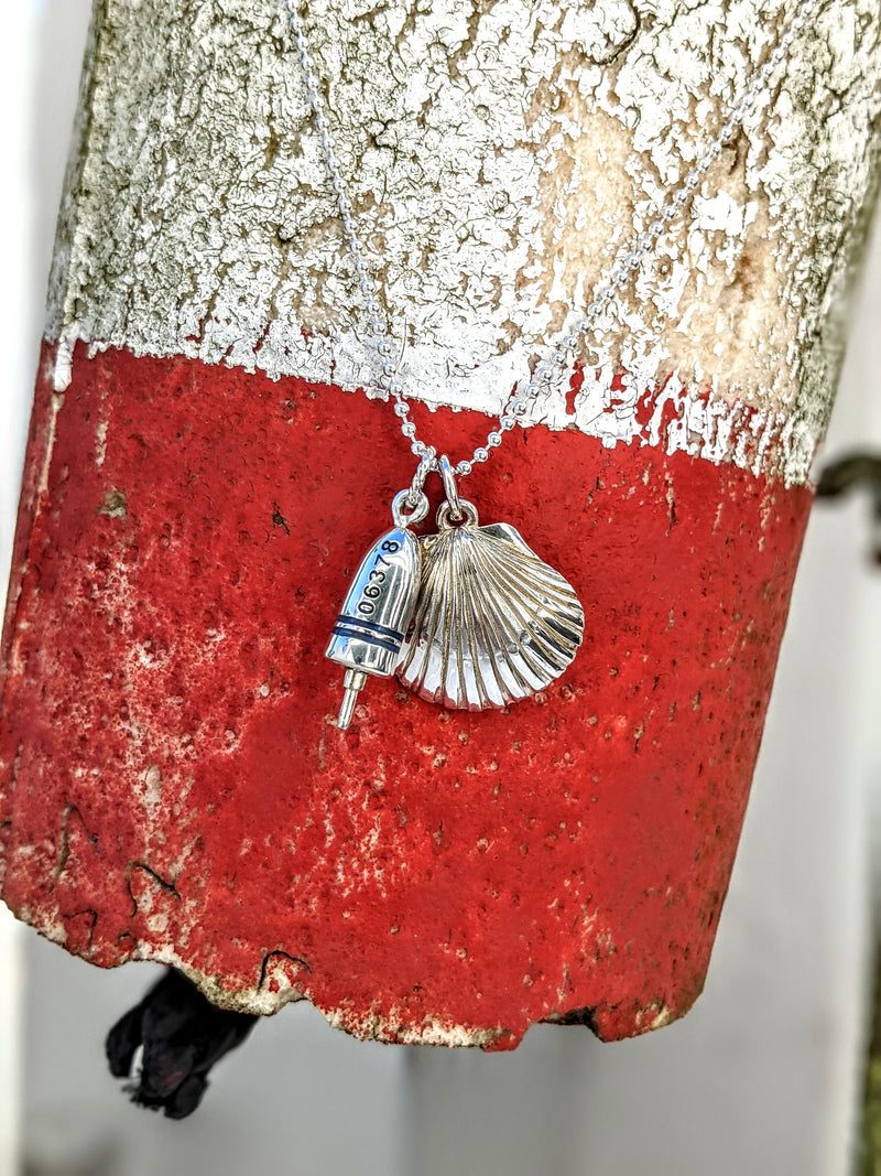 Sterling Silver Lobster Pot Buoy Charm or Necklace