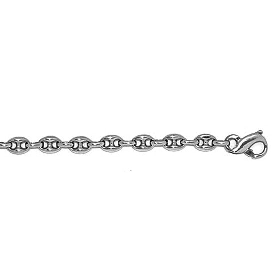 Sterling Silver Solid Anchor Link Chain 5mm with Lobster Claw Clasp